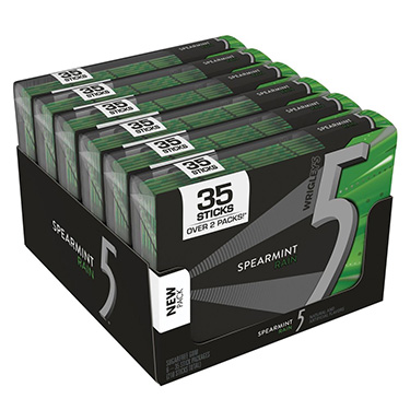 5 Gum Rain Spearmint 35ct 6pk